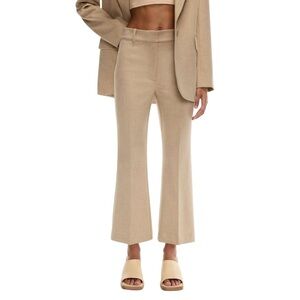 Aritzia Wilfred Vivace High-Waisted Flared Pants Tan Sz 2